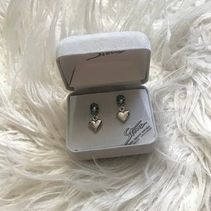 Silver Heart Shaped Earrings